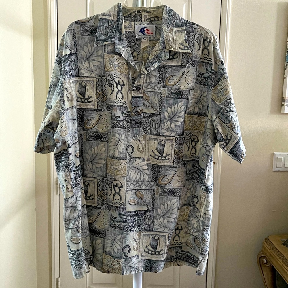 Nui Nalu Half Button Down Short Sleeves Shirt